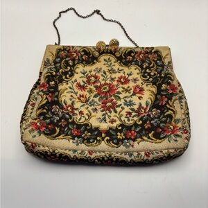 Walborg Floral Tapestry Clutch with Chain